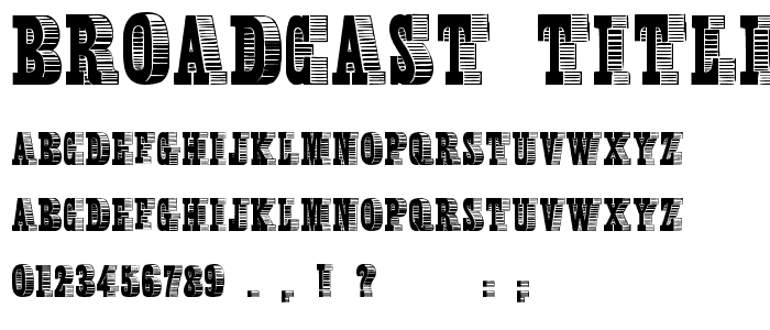 Broadcast Titling font